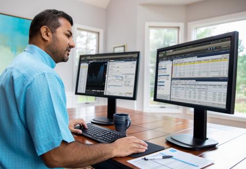 Trader on Dual Monitor